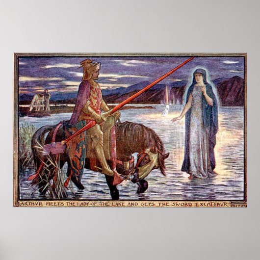 H J Ford  Illustration King Arthur Poster (Voorkant)