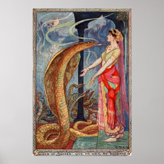 H J Ford  Illustration Queen of Snakes Poster (Voorkant)