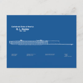 H. L. Hunley - Scheepsblauwdruk Plannen ABD Briefkaart
