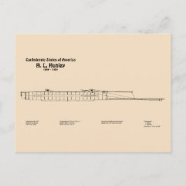 H. L. Hunley - Scheepsblauwdruk Plannen SD Briefkaart