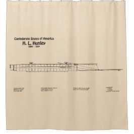 H. L. Hunley - Scheepsblauwdruk Plannen SD Douchegordijn