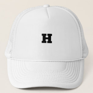 H Letter Custom Monogram Wit Kleur Initiaal Trucker Pet