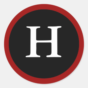 H : Lettre H initiale H Stickers rouge, blanc et n