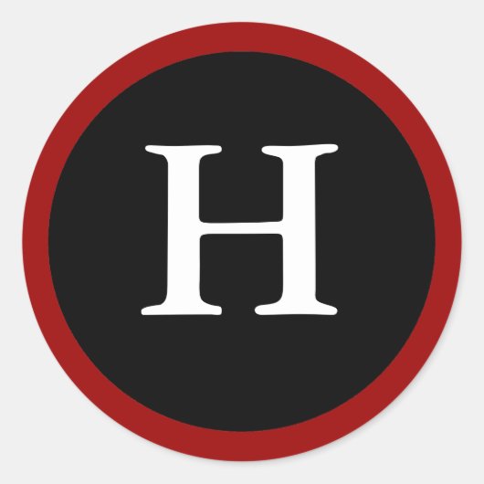 H : Lettre H initiale H Stickers rouge, blanc et n (Devant)