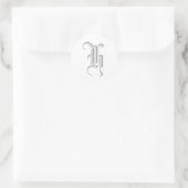 H Lettre Monogram Sticker Grey Old English (Sac)