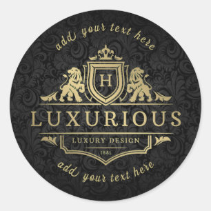 H - Luxueuze ontwerp Klassieke ronde Sticker