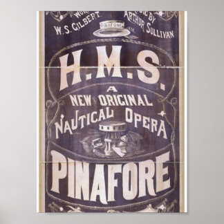 H.M.S. Pinafore, 'Nautical Opera' Retro Theater Poster