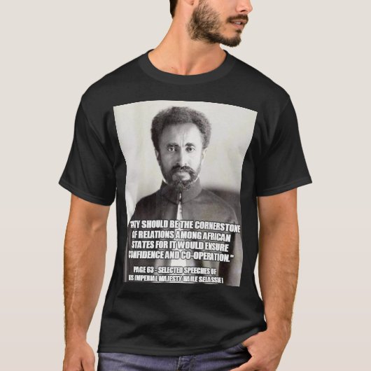 H M S SELASSIE T-shirt noir basique (Devant)
