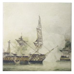 H.M.S. Victory in the Battle of Trafalgar, 1805, ( Tegeltje