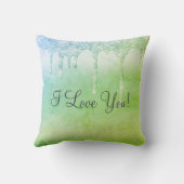 H. & Mevrouw Groen Glitter Aandenken Elegant Kussen (Achterkant)