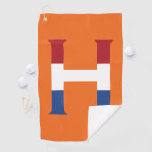 H Monogram bedekt met NLD Vlag op of gtcnt Golfhanddoek (Insitu)