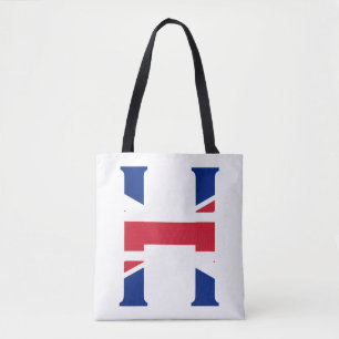 H Monogram bedekt met Union Jack Flag stint Draagtas