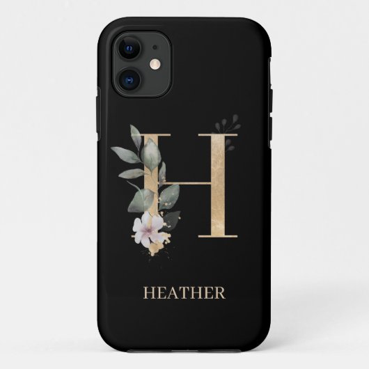 H Monogram Bloemstuk Persoonlijk Case-Mate iPhone Case (Achterkant)