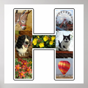 H Monogram Creëer Uw Eigen 7 Aangepaste fotocollag Poster