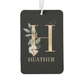 H Monogram Floral Aangepast Luchtverfrisser (Achterkant)