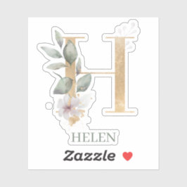 H Monogram Floral Aangepast Sticker