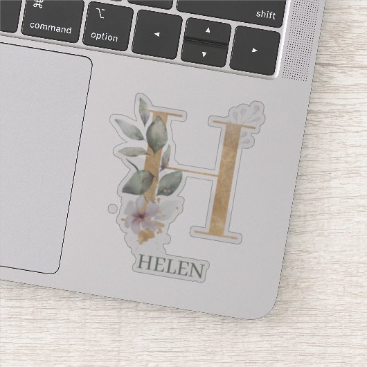 H Monogram Floral Aangepast Sticker (Detail)