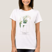 H Monogram Gold Greenery Leaves Elegant T-shirt (Voorkant)