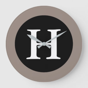 H: Monogram H Grote Matige Wandklok Klok