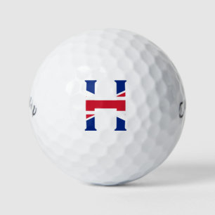 H Monogram overlay op Union Jack Flag cwb gbt Golfballen