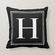 H Monogram Sjabloon Elegant Modern Black White