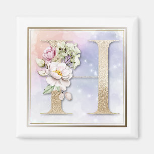 H Monogramme Bourgogne Magnet floral