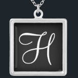 H Monogramme Carré Pendentif personnalisé Collier<br><div class="desc">H Monogramme Carré Pendentif personnalisé Collier.</div>