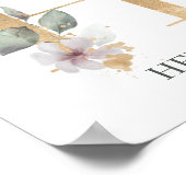 H Monogramme Floral Poster personnalisé (Coin)