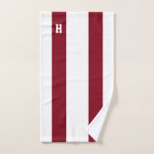 H Monogramme sur Crimson et blanc rayé (Serviette à main)
