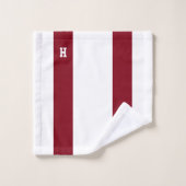 H Monogramme sur Crimson et blanc rayé (Gant de toilette)