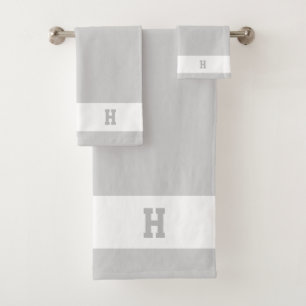H Monogramme sur gris clair et blanc