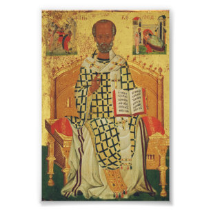 H. Nicolaas van Myra Byzantijns-Orthodoxe icoon Foto Afdruk