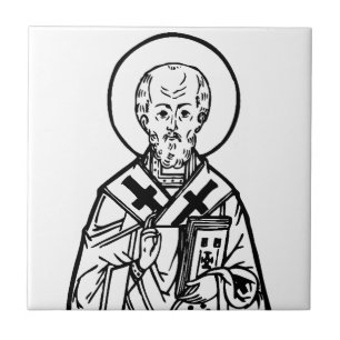 H. Nicolaas van Myra Byzantijns-Orthodoxe icoon Tegeltje
