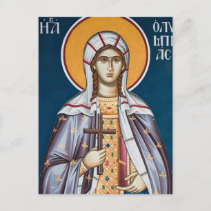 H. Olympia de Diacones Orthodox Christelijk Icoon Briefkaart