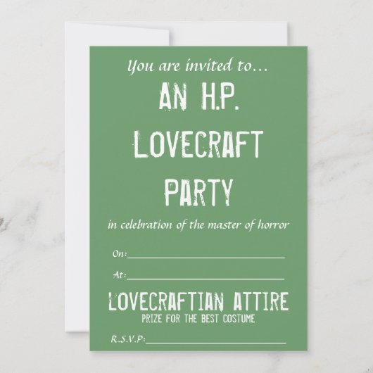 H.P. Invitations de Lovecraft Party - Appelez Cthu (Dos)