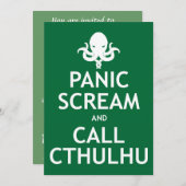 H.P. Invitations de Lovecraft Party - Appelez Cthu (Devant / Derrière)