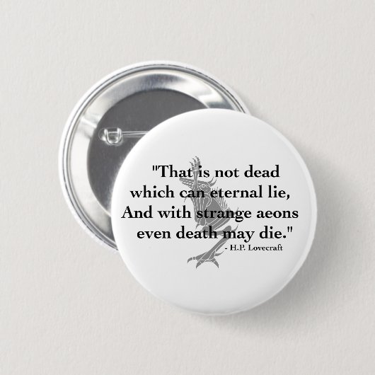 H. P. Lovecraft Quote Button (Voorkant /achterkant)