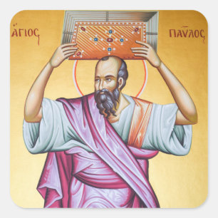 H. Paulus Orthodoxe Christelijke Icoon Vierkante Sticker