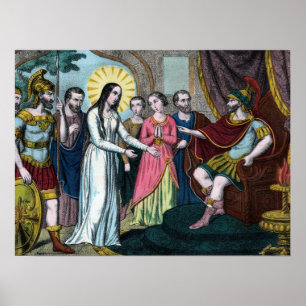 H. Philomena wordt berecht voor keizer Diocletianu Poster