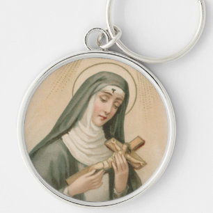 H. Rita van Cascia (M 015) Premium Ronde Metaal Sleutelhanger