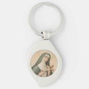 H. Rita van Cascia (M 015) Swirl Metaal Sleutelhanger