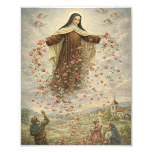 H. Therese Shower Rozen uit de Hemel Foto Afdruk
