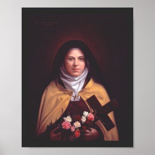 H. Theresia van Lisieux regen van rozen heilige ku Poster