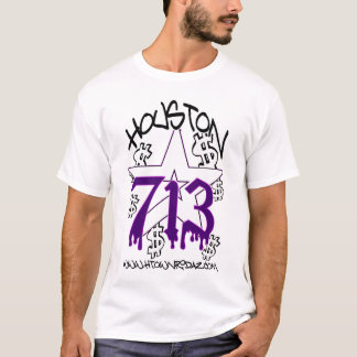 H TOWN RIDAZ CLOTHING - HOUSTON 713 PURP T-SHIRT