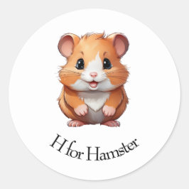 H voor hamster ronde sticker