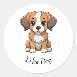 H voor Hond Ronde Sticker