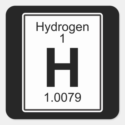 H - Waterstof Vierkante Sticker (Voorkant)