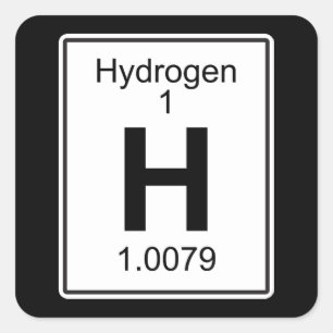 H - Waterstof Vierkante Sticker