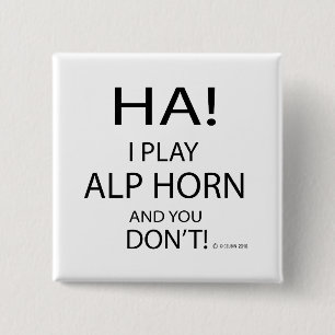 Ha Alp Horn Vierkante Button 5,1 Cm