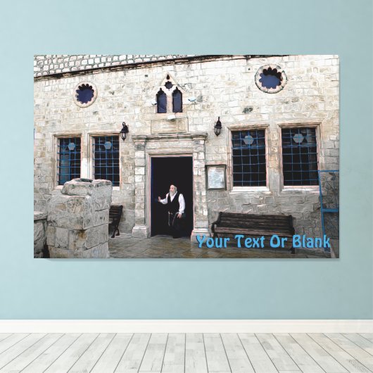Ha-Ari Ashkenazi Synagoge - Tzfat Canvas Afdruk (Insitu (Houten vloer))